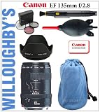 Canon Telephoto EF 135mm f/2.8 Autofocus Lens Soft Focus + Bower Professional 52mm Lens Hood + Giottos Anti-Static Microfiber Cleaning Pouch + Lens Pen Cleaning System + Giotto's Super Rocket Air Blower + Professional 52mm multi-Coated 3pc Essential Filter Kit and Much More! Willoughby's Est. 1898 Canon Lens Bundle