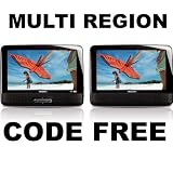9" DUAL SCREEN CODEFREE Portable DVD Player Multi Region Code Free Portable DVD Player ALL ZONE DVD. DVD Region 123456 PAL/NTSC 100~240V 50/60Hz Multi System PAL/NTSC/SECAM Perfect for travel with 2 Children
