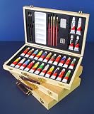 Art Essentials Wood Box Set of 26 Oil Paints