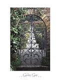 Garden Gate, Fiolo, California Travel Art Poster Print, 16x20