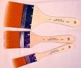 3 Large Area Gold Taklon Paint Brushes -Great for Acrylics, Stains & More