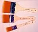 3 Large Area Gold Taklon Paint Brushes -Great for Acrylics, Stains & More