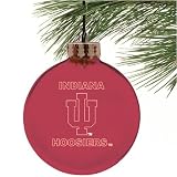 Indiana Hoosiers Red Etched Laser Light Ornament