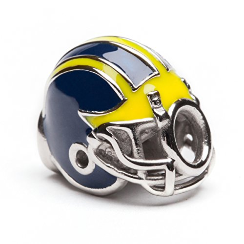 UM Wolverines Football Helmet Bead Charm - Fits Pandora & Others