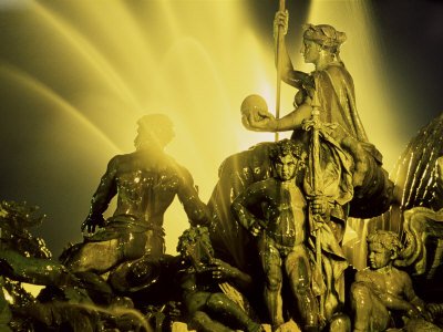 Bronze Fountains, Monument to the Girondins, Bordeaux, Gironde, Aquitaine, France Premium Photographic Poster Print by David Hughes, 18x24