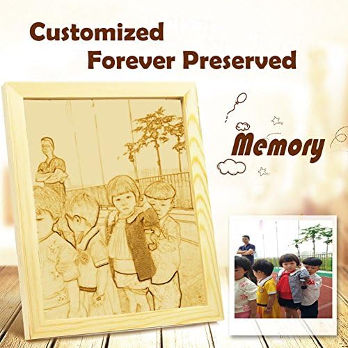 Gee Geek Gift Baby Personalized Picture Frame Gift, Customized Baby Gifts Memories Photo Frame, Personalized Baby Gifts Photo Custom Laser Engraved Wood Plaque Sign (6 by 8-Inch, Burlywood)