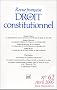 Revue fran�aise de Droit constitutionnel, N� 62, Avril 2005 :