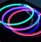 LED Dog Collar, USB Rechargeable, glowing pet dog collar for night safety, fashion light up tube flashing tube collar for small medium large dogs (green)