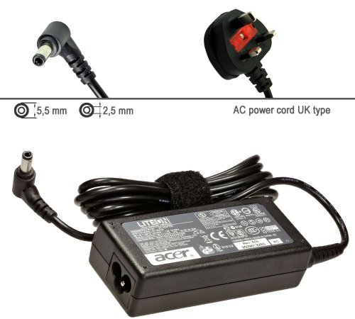 Genuine Original Laptop Ac Adapter Power Supply Unit For Notebook Acer Ferrari One 200 201 With Uk Power Cord. 1 Year Warranty. In Stock Picture