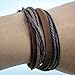 COOLLA Brown Leather Wristband Cuff Bracelet Friendship Gift Brown Ropes Bracelet, Women Wrap Bracelet, Men Wrap Bracelet Sl2338