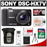 Sony Cyber-Shot DSC-HX7V Digital Camera (Black) with 3D Sweep Panorama + 8G ....