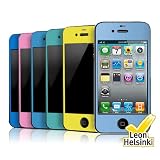 REALOOK Apple iPhone 4S / 4 Leon (Decorative) Screen Protector for front and back - Solid, Mint