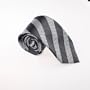 Grey Stripes Woven Silk Neckie Gift Box Set Dim Gray Lady's Day Present T8202