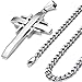 Jstyle Jewelry Stainless Steel Pendant Male Cross Necklace for Men 24 Inch 6.5mm Curb Chain