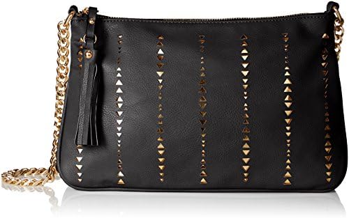 Dolce Girl Metallic Perforated Cross Body, Black, One Size