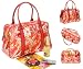 DANIEL RAY Handtasche XL Shopper CABRERA Paisley Schultertasche // Rot Orange Pink
