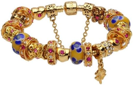 Yellow murano glass beads European complete charms beaded 2013 new arrivals silver plated bracelets compatible with Pandora Jewelry