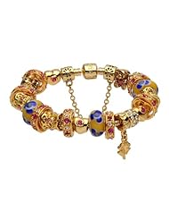 Yellow murano glass beads European complete charms beaded 2013 new arrivals silver plated bracelets compatible with Pandora Jewelry