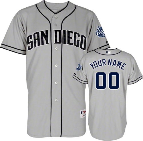 San Diego Padres Majestic -Personalized With Your Name- Road Grey Authentic Jersey