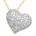 10k Yellow Gold Pave Heart Diamond Pendant (2/5 cttw, I-J Color, I2-I3 Clarity), 18"