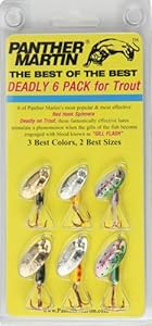 Panther Martin Best of the Best Red Hook Spinner Fishing Lure Kit, Pack of 6