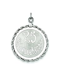 Sterling Silver 25th Anniversary Disc Charm Jewelry
