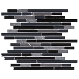 Sierra Piano Bizancio 12 x 11 3/4 Inch Glass and Stone Mosaic Wall Tile (10 Pcs/9.8 Sq. Ft. Per Case,  Standard Shipping)