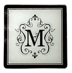 Monogram Elegant Glass Trivet - M