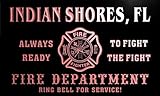 qy52204-r FIRE DEPT INDIAN SHORES, FL FLORIDA Firefighter Neon Sign