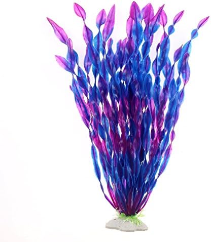 Bensen Purple Aquarium Décor Plastic Plant Extra Large 12 Inches Tall CL1302