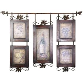 Hanging Wine Prints, BLACK METAL, MULTI