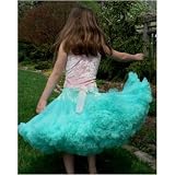 Made in USA-Boutique Ruffled Pettiskirt Twirling Skirt, Turquoise, 2T - Adult