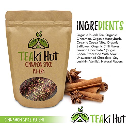 TEAki Hut Cinnamon Spice Pu-Erh Tea Size 2oz | Organic Loose Leaf Tea