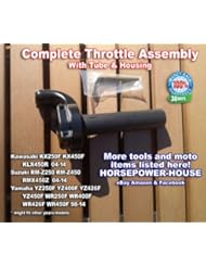 Single Detail Page Misc: Complete Throttle Assembly Set Kit with Tube and Housing for 2004 05 06 07 08 09 10 11 12 13 14 Kawasaki KX250F KX450 KX450F KLX450R 4 stroke MX Motocross Dirtbike Motorcycle and others - Horsepower-House