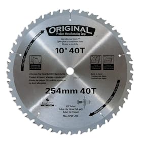Original 00125 10-Inch 40 Tooth ATB General Purpose Miter Saw Blade with 5/8-Inch Arbor