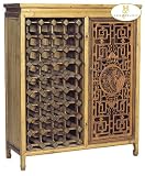 Wine Cabinet with Intricate Wood Carved Door