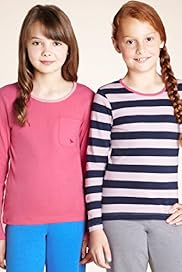 2 Pack Pure Cotton Long Sleeve Striped T Shirts