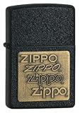 Zippo Brass Embossed Black Crackle Lighter
