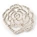 Oversized Clear Crystal Rose Brooch