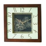 Premier Housewares Square Dark Wood Frame Wall Clock, 30cm
