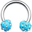 Aqua Ferido Crystal Horseshoe Circular Barbell