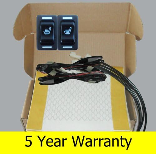 Premium Heated Seat Kits for Two Seats - Universal, OEM Equipment - High and Low Settings - Five Year Warranty Rectangular Switch
