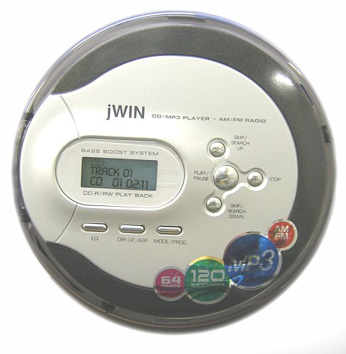 Jwin Jxcd977 Portable Mp3 Cd/Audio Cd Player With Am/Fm Radio & Anti-Skip Protection