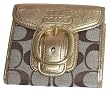 Coach Bleecker Signature French Purse 41534 (Khaki/Gold)
