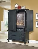 Home Elegance Cottage Style Black TV Armoire with Paneling 875-7 Home Elegance Cottage Style Black TV Armoire with Paneling 875-7