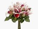 12" Nerine Lily and Rose Bud Silk Bridal Bouquet in Beauty Lilac