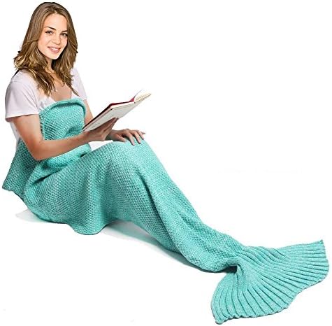 Fashion Knitted Mermaid Tail Blanket For Adults Kids Toddler