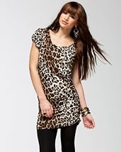 Cheetah Chic Shirred Dress