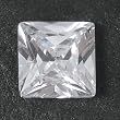 White Square Faceted Cubic Zirconia CZ Gem Stone 8mm