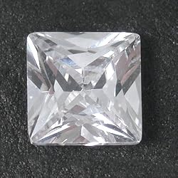 White Square Faceted Cubic Zirconia CZ Gem Stone 8mm